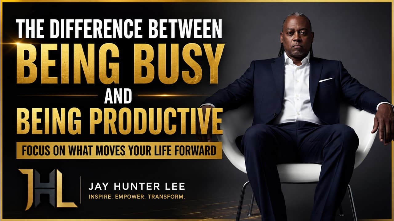 YouTube thumbnail for the difference between being busy and being productive